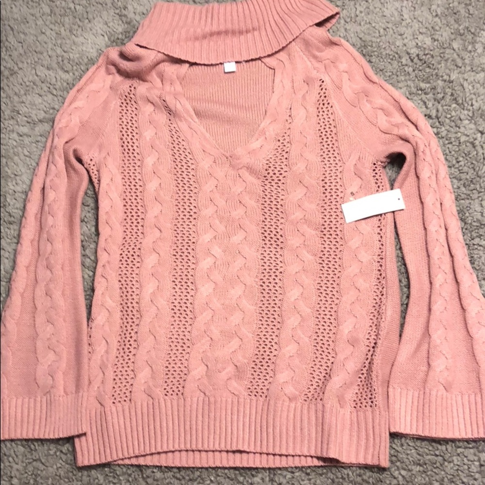 New York and company pink long sleeve blouse.